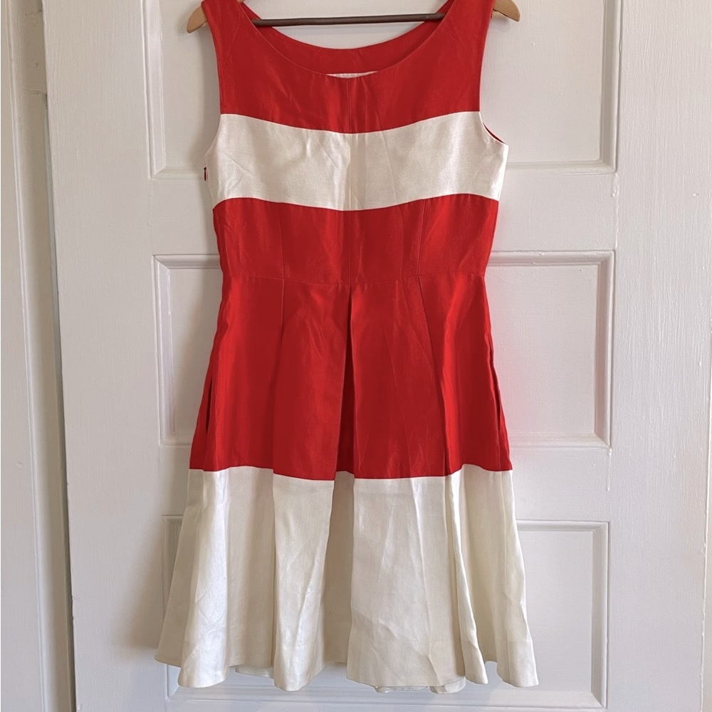 KATE SPADE Gayle Color Block Silk Blend Fit & Flare Dress - Women’s Size 4 - Picture 8 of 9